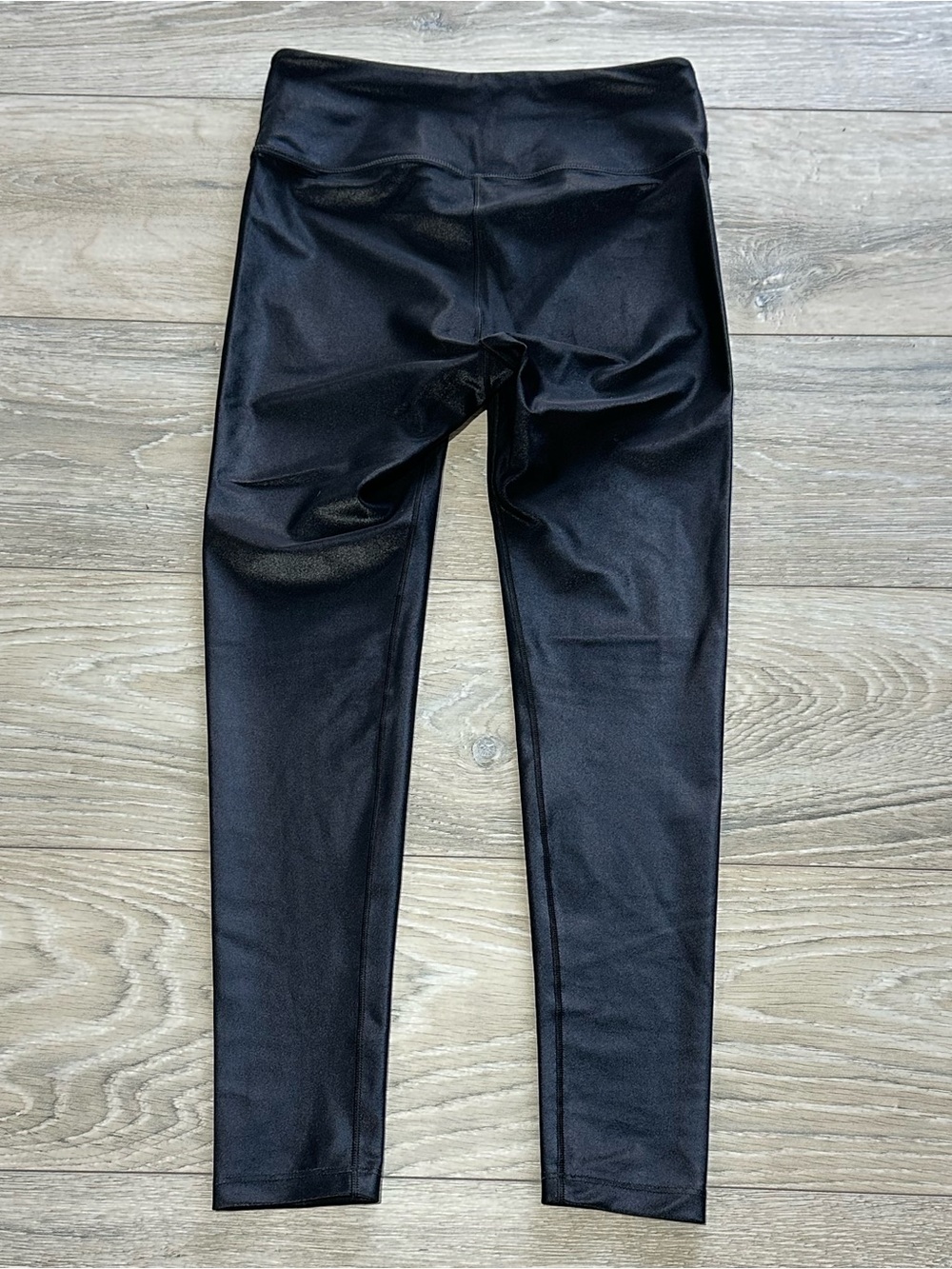 Noli Metallic Shine High Rise Cropped Leggings Black Small - Picture 2 of 11